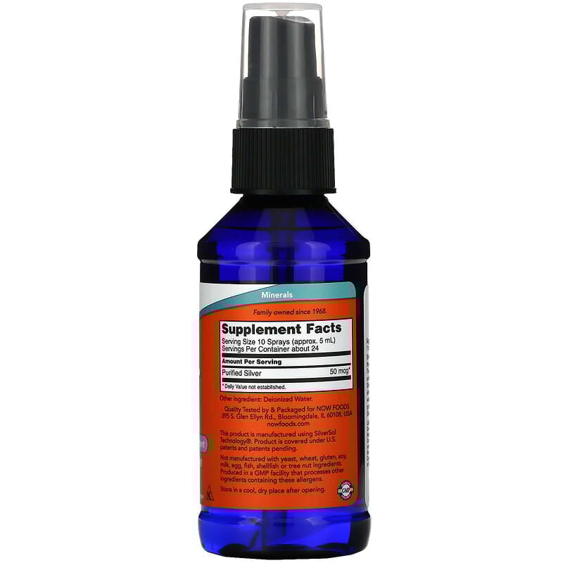 NOW Foods, Silver Sol, 50 mcg, 4 fl oz (118 ml)