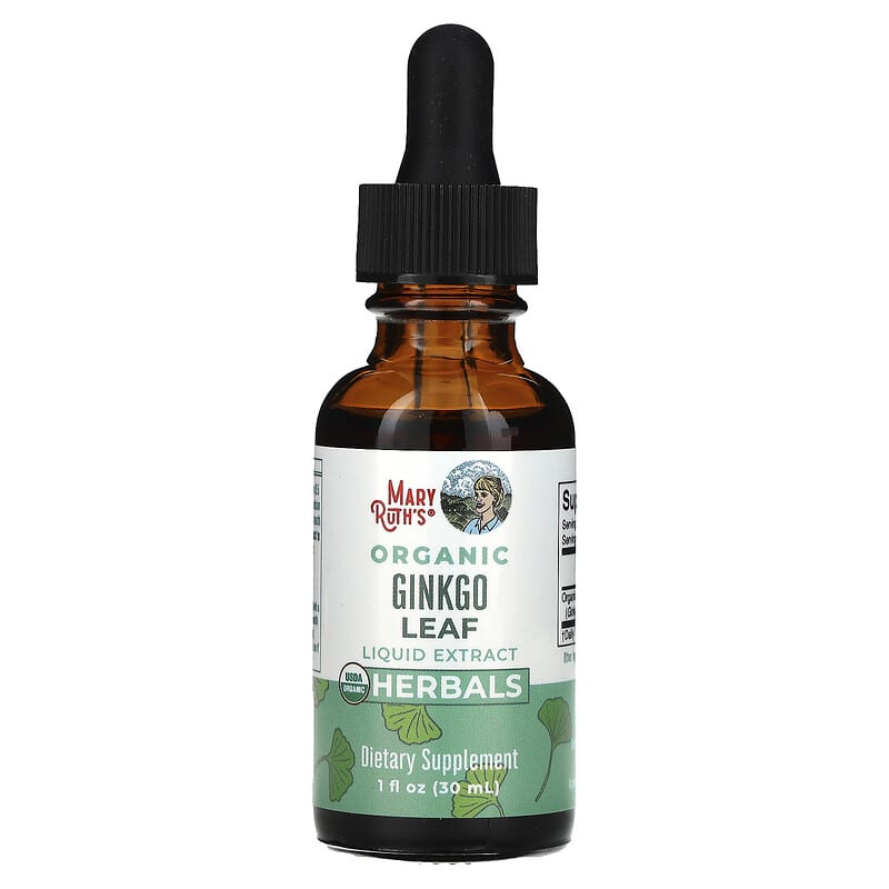 MaryRuth's, Organic Ginkgo Leaf Liquid Extract, Alcohol Free, 590 mg, 1 fl oz (30 ml)