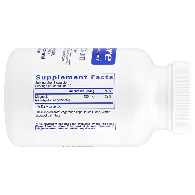 Pure Encapsulations, Magnesium (Glycinate), 120 mg, 90 Capsules