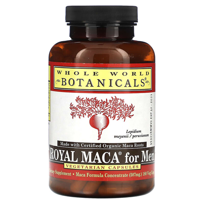Whole World Botanicals, Royal Maca for Men, 507 mg, 180 Veg Caps (253 mg per Capsule)