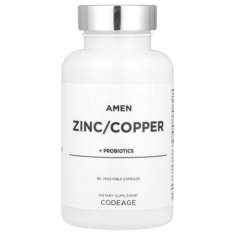 Codeage, Amen, Zinc/Copper + Probiotics, 90 Vegetable Capsules