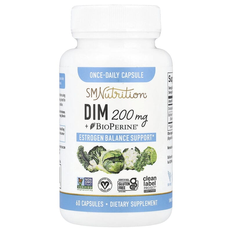 SMNutrition, DIM + BioPerine®, 60 Capsules