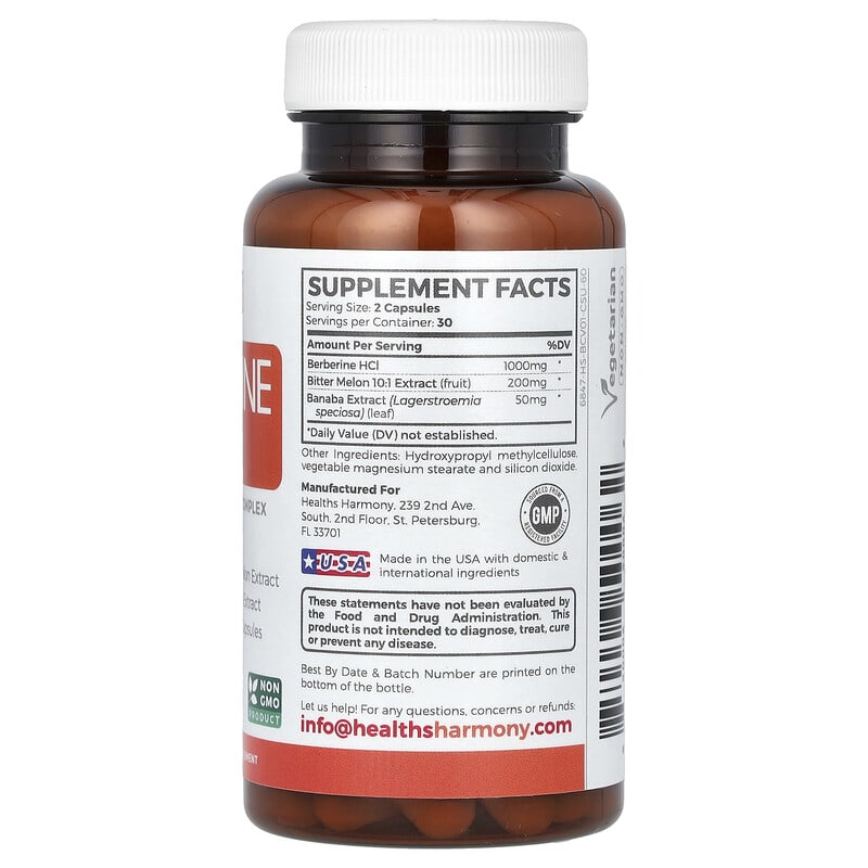 Healths Harmony, Berberine HCL+, 60 Capsules