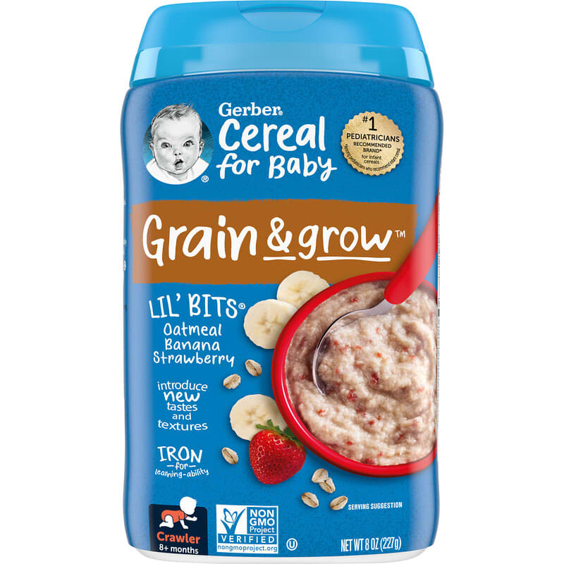 Gerber, Cereal for Baby, Power Blend, 2nd Foods, Probiotic Oatmeal Lentil, Peach & Apple, 8 oz (227 g)