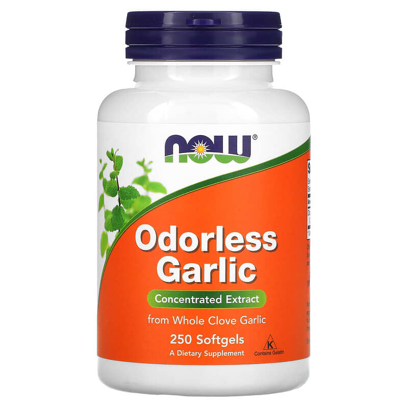 NOW Foods, Odorless Garlic, Concentrated Extract, 250 Softgels (25 mg per Softgel)