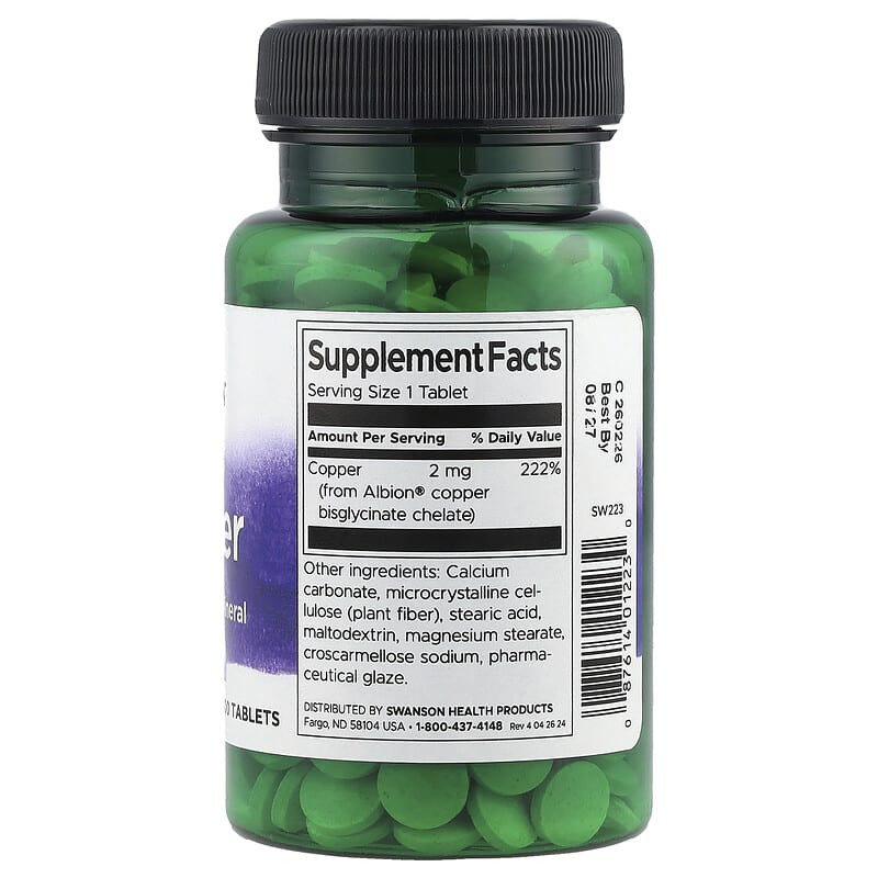 Swanson, Albion® Copper, 2 mg, 300 Tablets