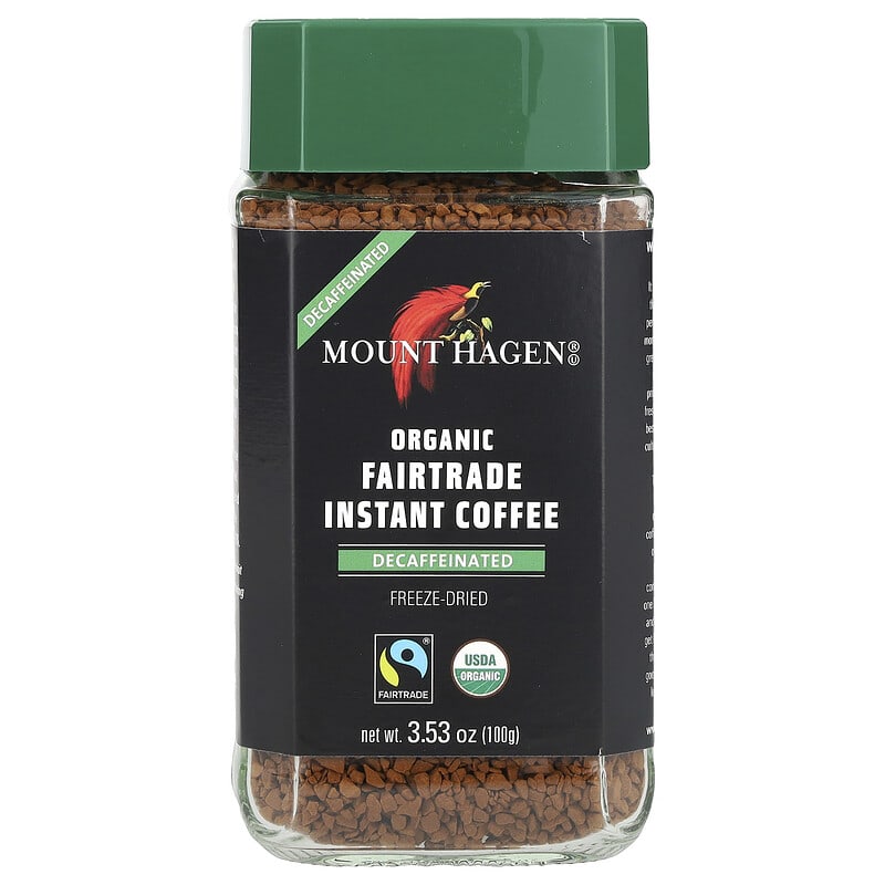 Mount Hagen, Organic Fairtrade Instant Coffee, Decaffeinated, 3.53 oz (100 gm
