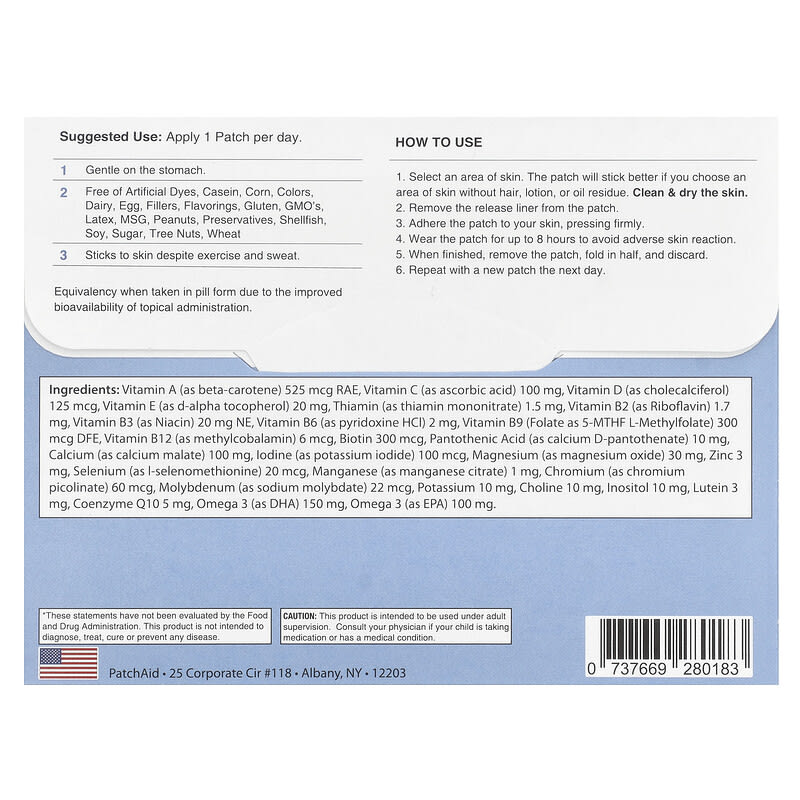 PatchAid, Kids Multivitamin Plus Patch with Omega 3, 30 Patches