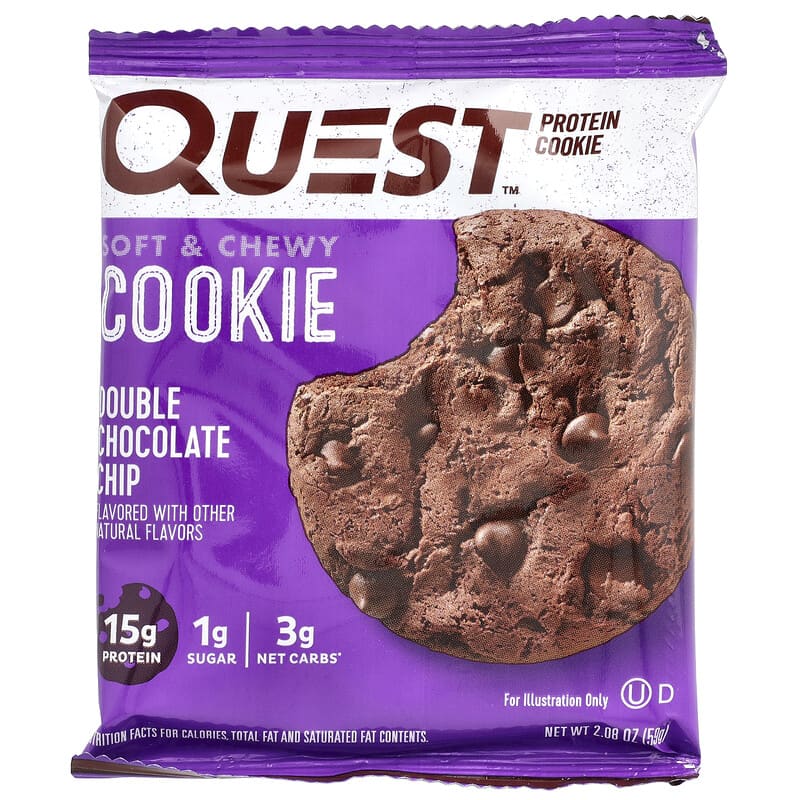 Quest Nutrition, Protein Cookie, Double Chocolate Chip, 4 Cookies, 2.08 oz (59 g) Each