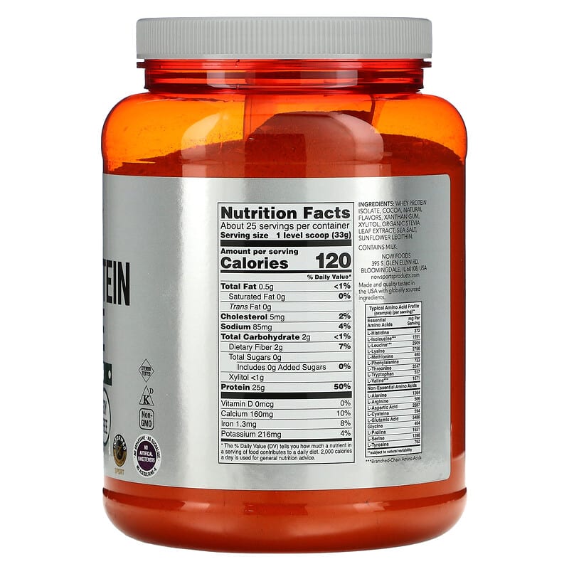 NOW Foods, Sports, Whey Protein Isolate, Creamy Chocolate, 1.8 lbs (816 g)