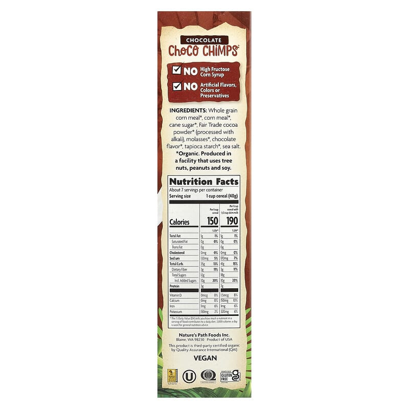 Nature's Path, EnviroKidz, Organic Chocolate Choco Chimps®, 10 oz (284 g)