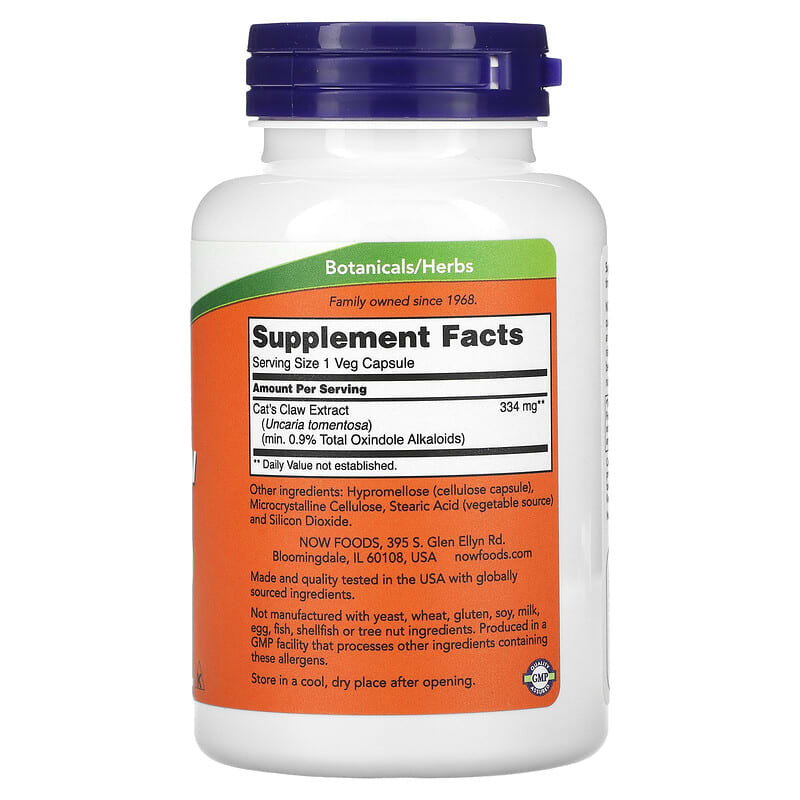 NOW Foods, Cat's Claw Extract, 334 mg, 120 Veg Capsules
