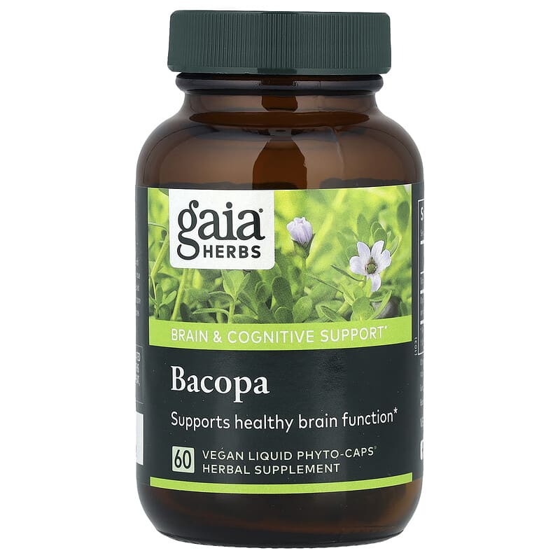 Gaia Herbs, Bacopa, 60 Vegan Liquid Phyto-Caps® (350 mg per Capsule)
