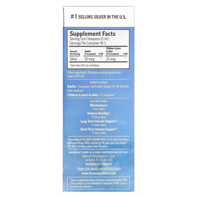Sovereign Silver, Bio-Active Silver Hydrosol™, 10 ppm, 16 fl oz (473 ml)