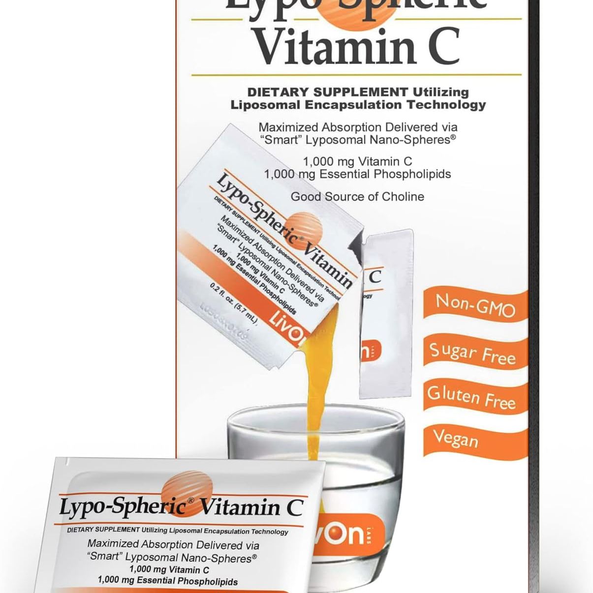 LivOn Laboratories Lypo-Spheric Vitamin C - Pack of 30,1000 mg