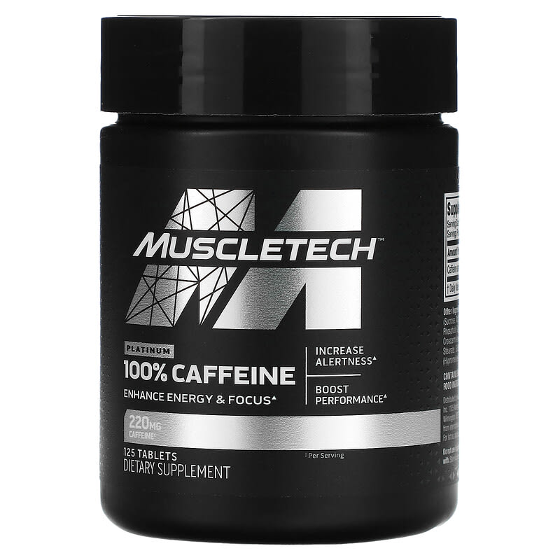 MuscleTech, Platinum 100% Caffeine, 220 mg, 125 Tablets