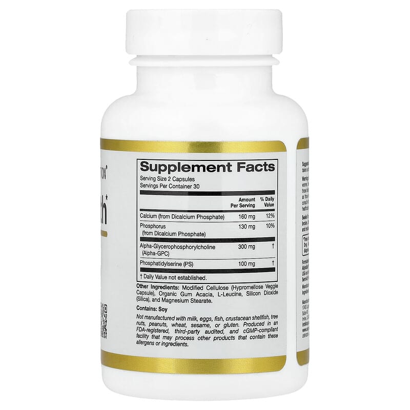 California Gold Nutrition, Brain Health, 60 Veggie Capsules