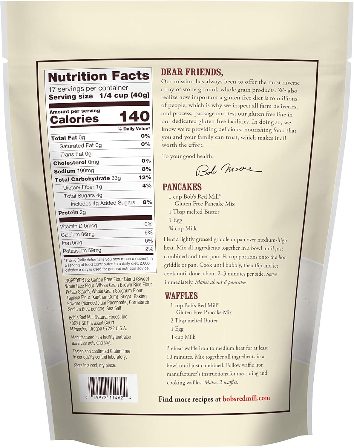 Bob's Red Mill PankCake mix 24 oz 680 Gm