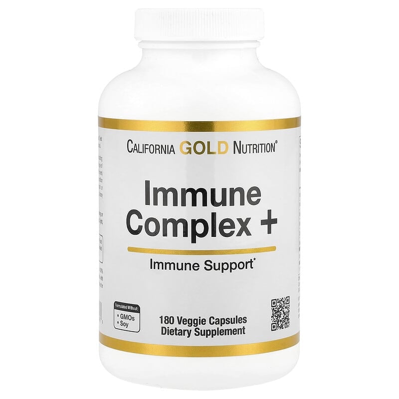 California Gold Nutrition, Immune Complex + with Vitamins A, C, D, plus Zinc and Selenium, 180 Veggie Capsules