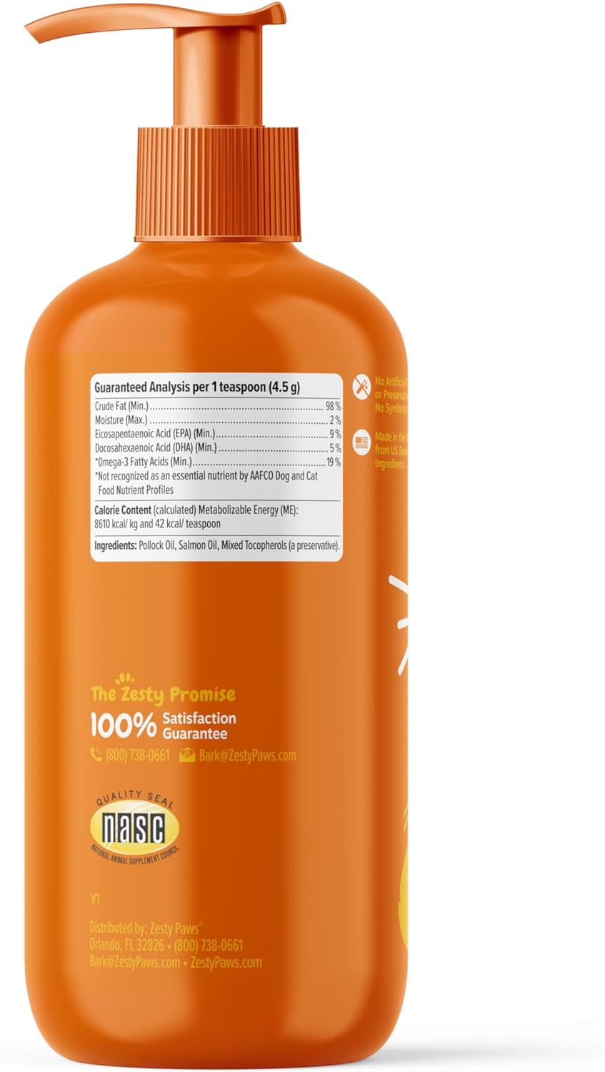 Zesty Paws, Wild Alaskan Salmon Oil Formula, For Dogs & Cats, All Ages, 16 fl oz (473 ml)