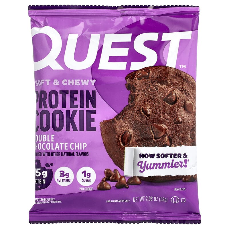 Quest Nutrition, Protein Cookie, Double Chocolate Chip, 12 Cookies, 2.08 oz (59 g) Each