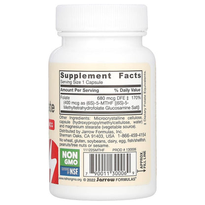 Jarrow Formulas, Vegan Methyl Folate, Extra Strength, 400 mcg, 60 Veggie Capsules
