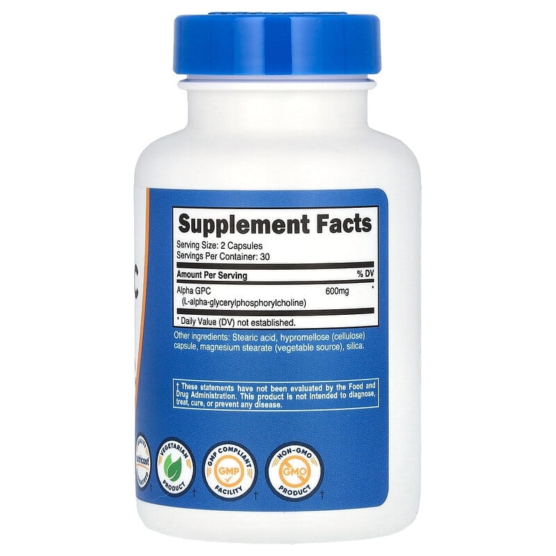 Nutricost, Alpha GPC, 600 mg , 60 Capsules (300 mg per Capsule)