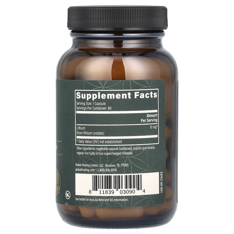 Global Healing, Lithium Orotate, 10 mg, 60 Capsules