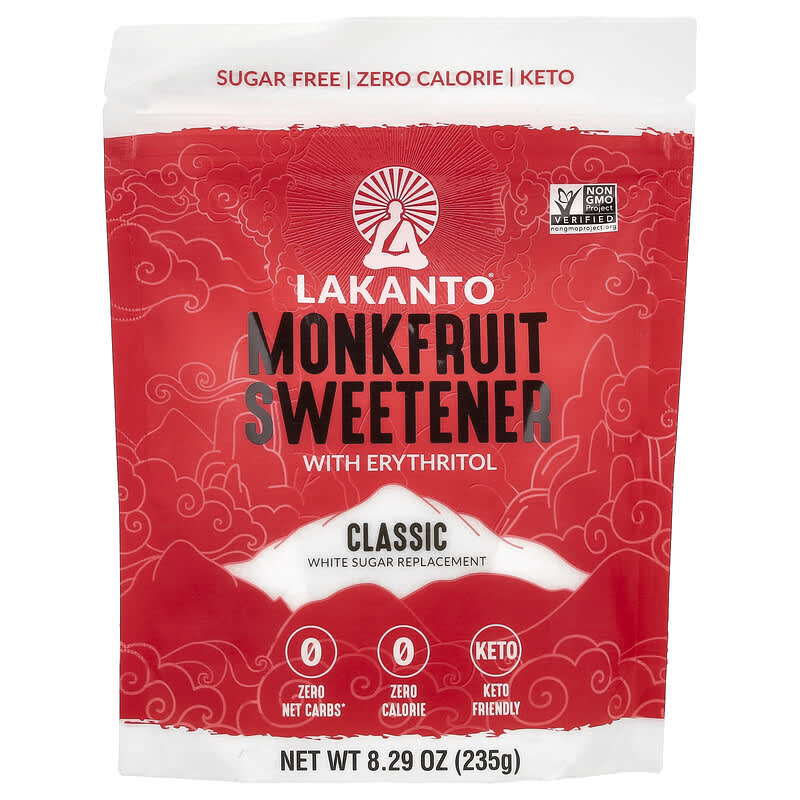 Lakanto, Monkfruit Sweetener with Erythritol, Classic, 8.29 oz (235g)