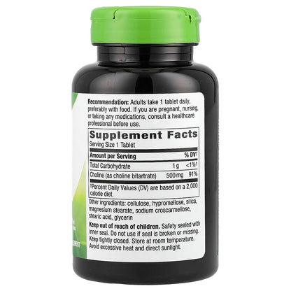 Nature's Way, Choline, 500 mg, 100 Vegan Tablets
