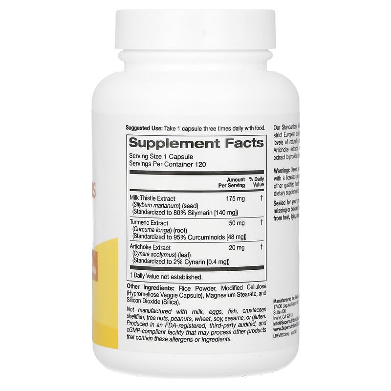 Super Nutrition, Milk Thistle Plus, 175 mg, 120 Veggie Capsules