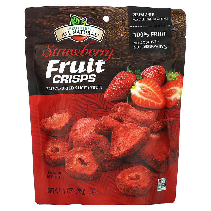 Brothers-ALL-Natural Freeze Dried Strawberry Pouch, 1 Oz