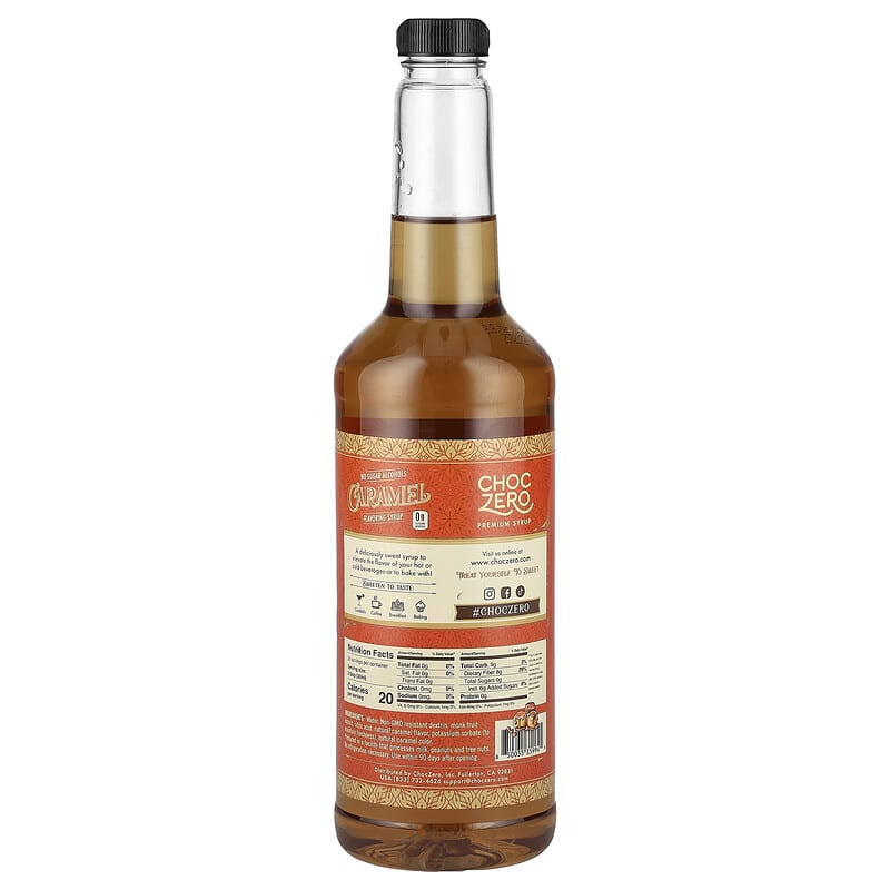 ChocZero, Premium Syrup, Caramel, Sugar Free, 26.5 oz (750 ml)