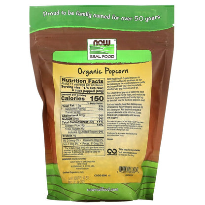 NOW Foods, Real Food, Organic Popcorn, 24 oz (680 g)