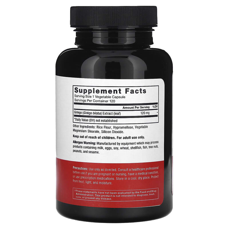 Force Factor, Ginkgo Biloba, 120 mg, 120 Vegetable Capsules