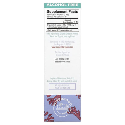 MaryRuth's, Organic Sea Moss Liquid Extract, Alcohol Free, 1,140 mg, 1 fl oz (30 ml)