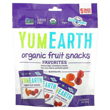 YumEarth, Organic Fruit Snacks, Favorites, 5 Packs, 0.7 oz (19.8 g) Each