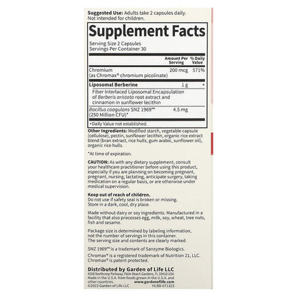 Garden of Life, Herbals, Liposomal Berberine, 60 Vegan Capsules
