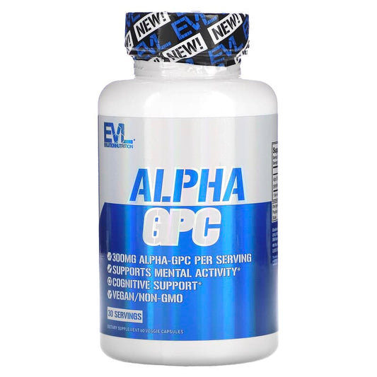 EVLution Nutrition, Alpha GPC, 600 mg, 60 Veggie Capsules (300 mg per Capsule)