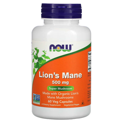 NOW Foods, Lion's Mane, 60 Veg Capsules (500 mg per Capsule)