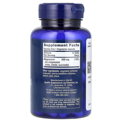 Life Extension, Magnesium Caps, 500 mg, 100 Vegetarian Capsules Life