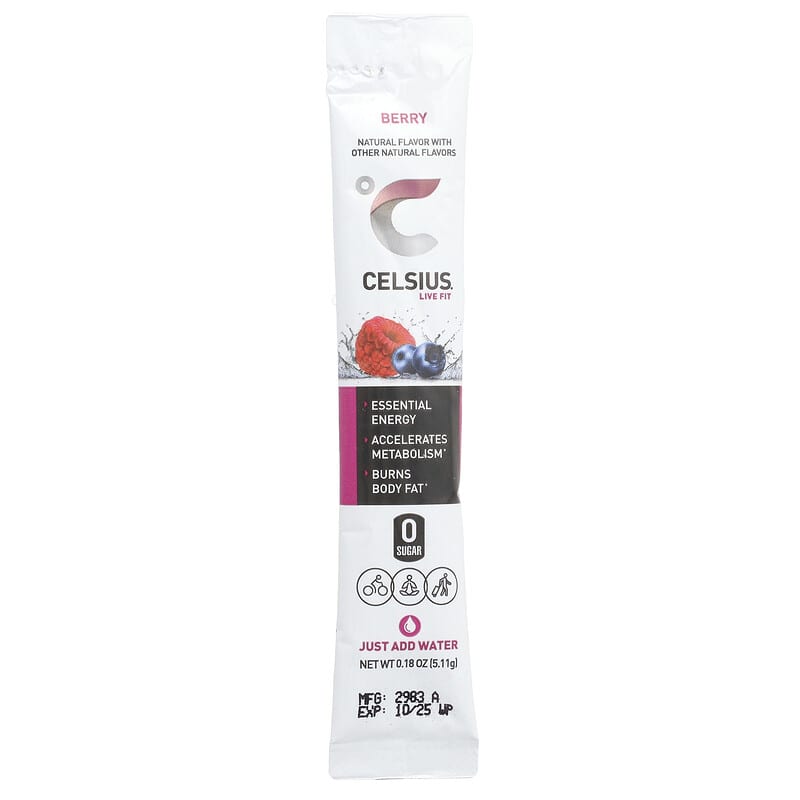 Celsius, Live Fit, Berry, 14 On-The-Go Packets, 0.18 oz (5.11 g) Each