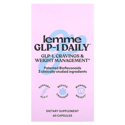 Lemme, GLP-1 Daily™, Weight Management, Cravings & Fat Burner, 60 Capsules