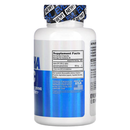 EVLution Nutrition, Alpha GPC, 600 mg, 60 Veggie Capsules (300 mg per Capsule)