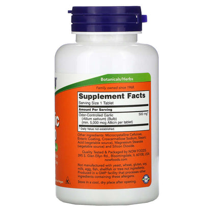 NOW Foods, Garlic 5000, 500 mg, 90 Tablets