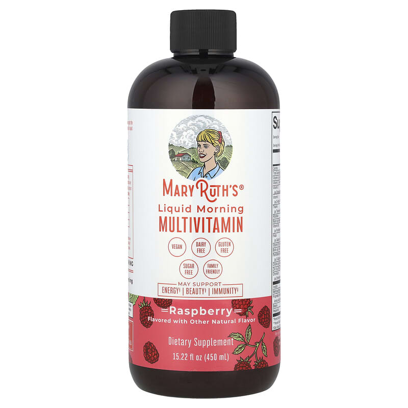 MaryRuth's, Liquid Morning Multivitamin, Raspberry, 15.22 fl oz (450 ml)