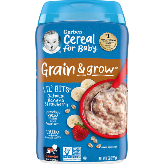 Gerber, Cereal for Baby, Power Blend, 2nd Foods, Probiotic Oatmeal Lentil, Peach & Apple, 8 oz (227 g)