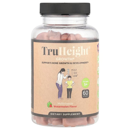 TruHeight, Growth Gummies, Multivitamin, For Ages 5-24, Watermelon, 60 Gummies