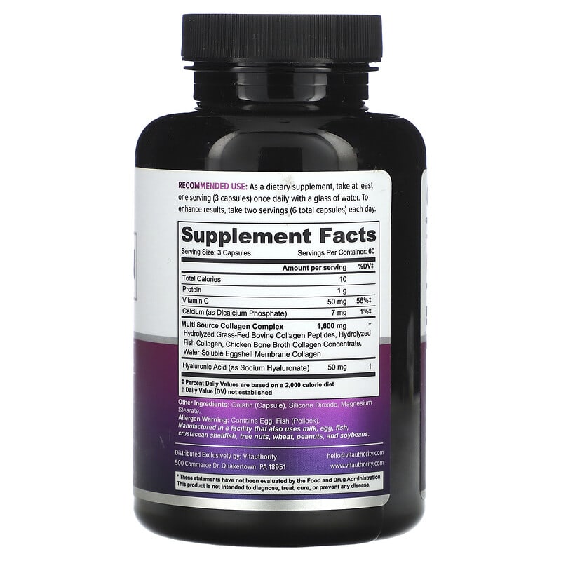 Vitauthority, Multi Collagen Capsules+, 180 Capsules
