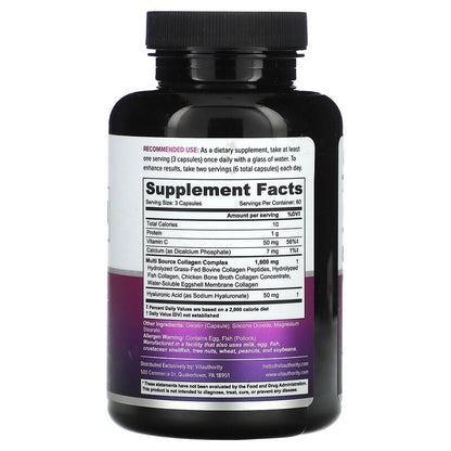 Vitauthority, Multi Collagen Capsules+, 180 Capsules